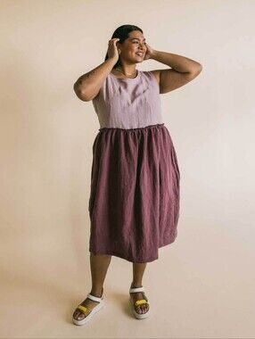 🇨🇦 Nettle's Tale Linen Sonora Dress | 2x | Purple Duo